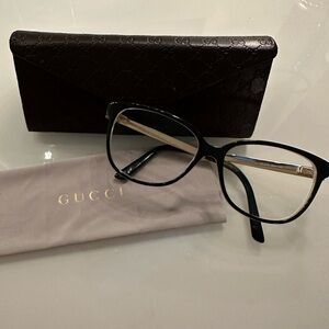 Gucci Women's RX Black and Gold Glasses